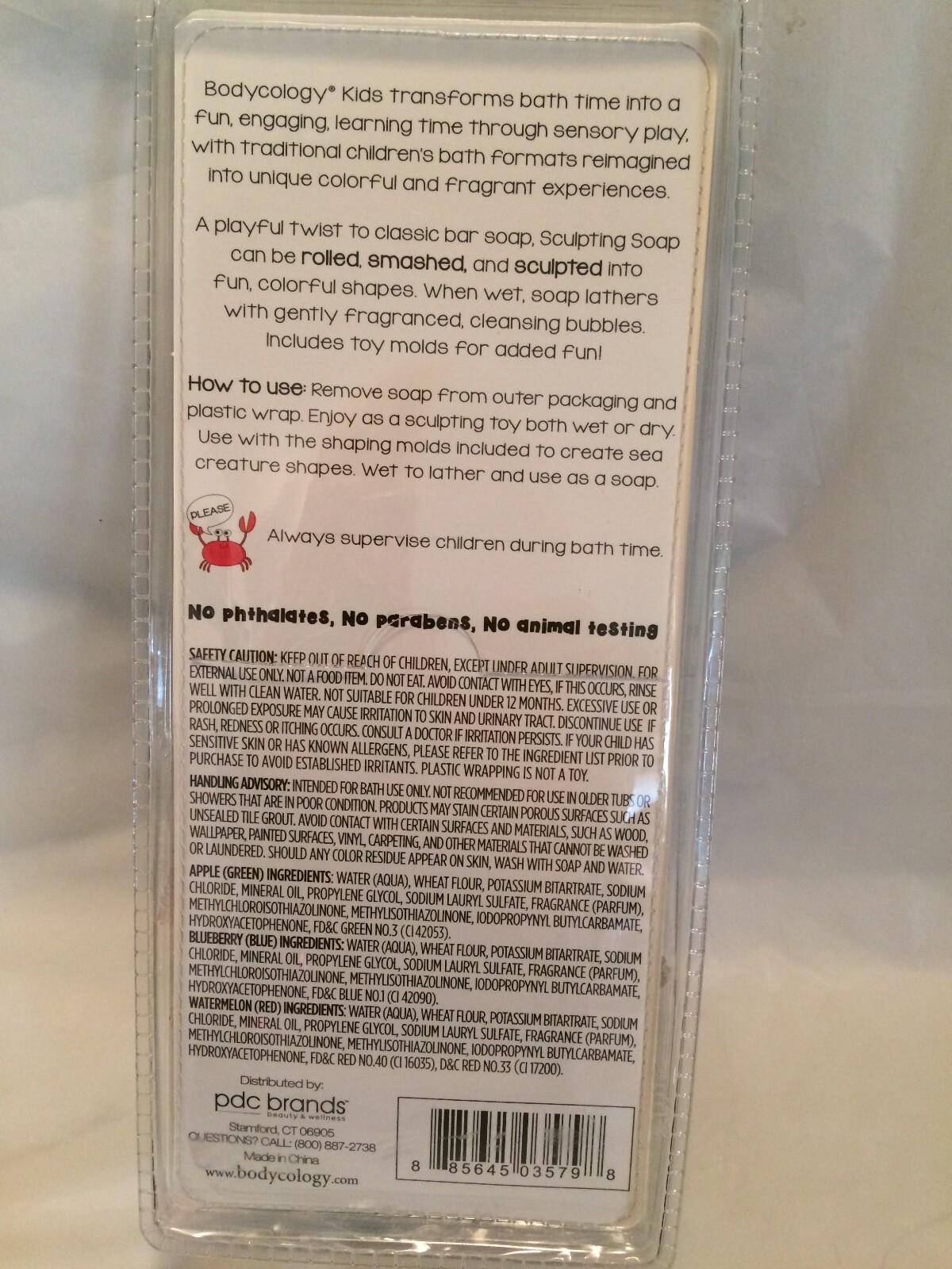 BODYCOLOGY Kids Sculpting Soap Apple Blueberry Watermelon 6.75 oz 3+