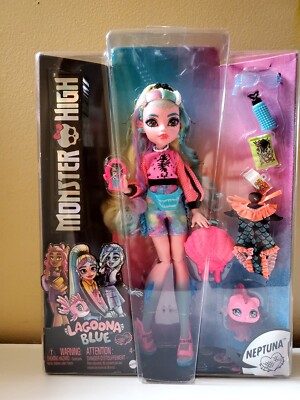 NIB Monster High Doll Lagoona Blue G3 Reboot 2022 w/ Neptuna pet New