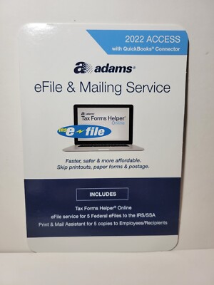 Adams Tax e-File & Mailing Service 2022 for 5 Users, Windows and Mac