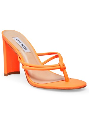 

STEVE MADDEN Женские Оранжевые Неоновые Нереальные Кожаные Босоножки без шнуровки на Каблуке, Оранжевый, UNRE01S1
