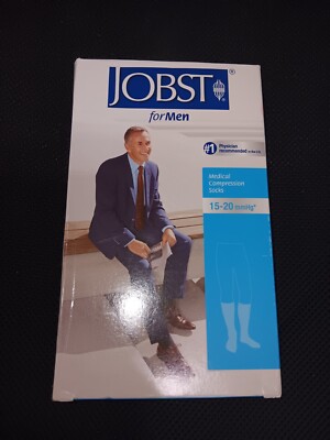Jobst For Men Mens Compression Knee Socks 15-20 mmhg Khaki Large  Knee CT