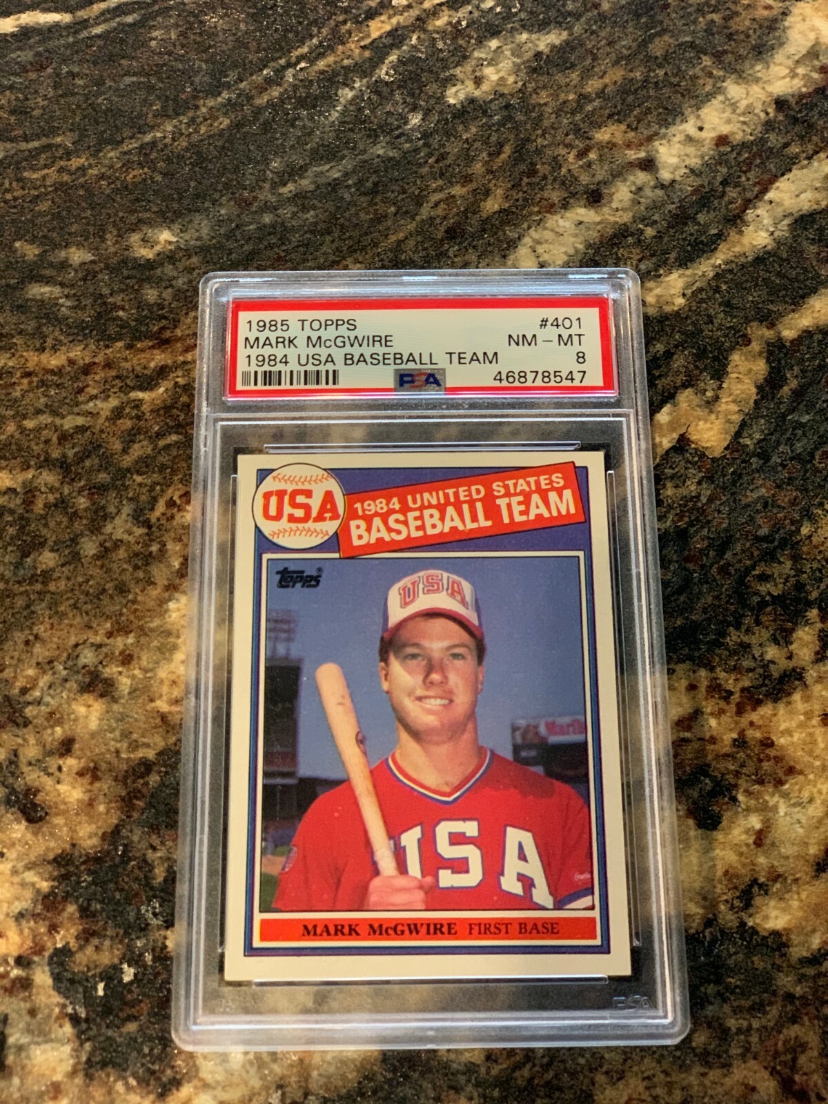 1985 Topps #401 Mark McGwire PSA 8 NM-Mint RC Rookie Olympic
