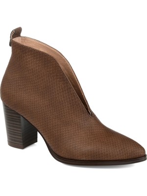 

JOURNEE COLLECTION Женские коричневые ботильоны без шнуровки на блочном каблуке V-Bellamy Scales, 11 м, Коричневый, BELLAMY-BOOTIE