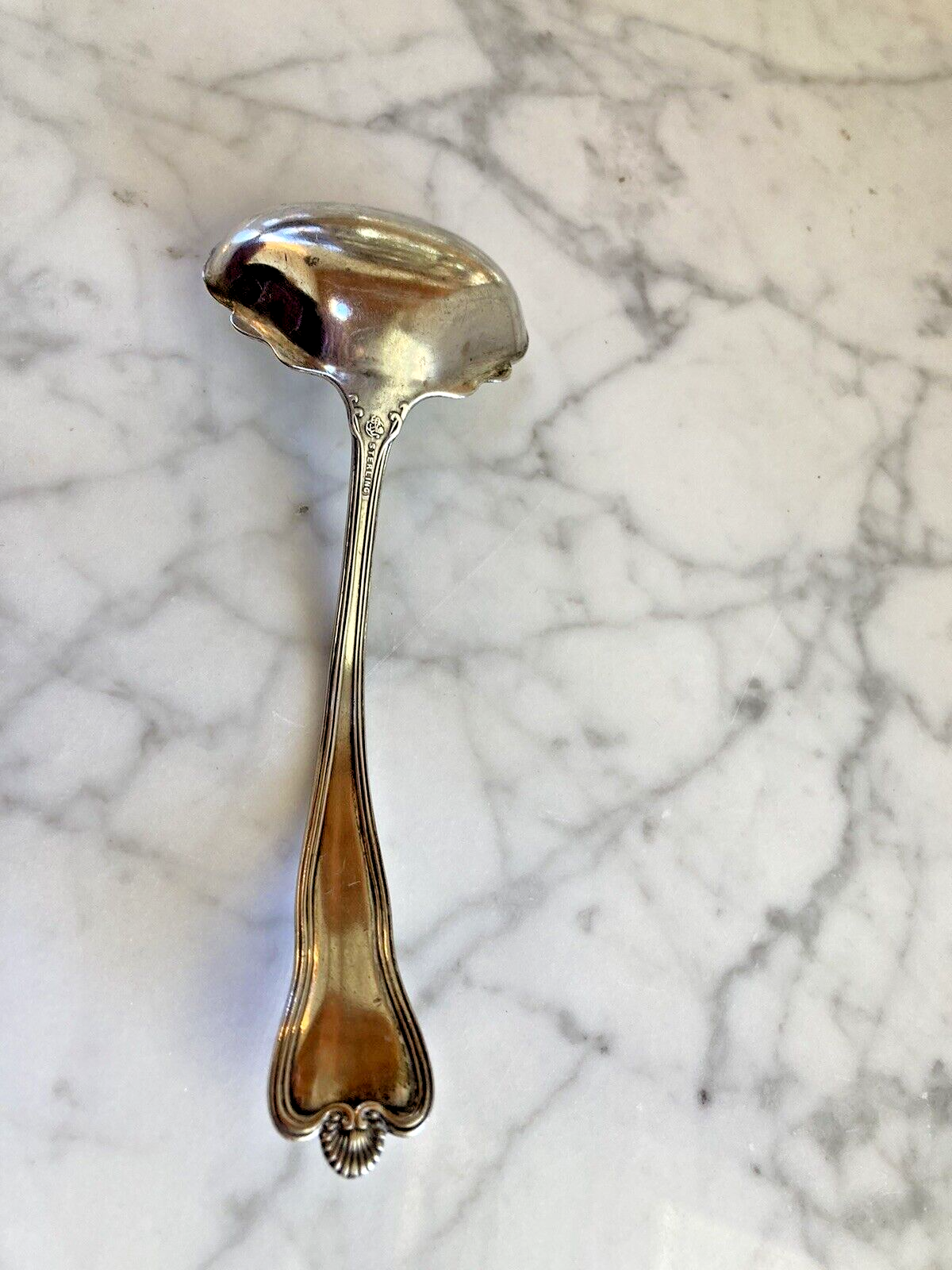 Antique Sterling Silver Frank W Smith Silver Co. Priscilla Cream Ladle Nouveau