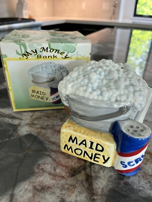 Bank GOOD GALLERY PORCELAIN MAID MONEY HAND PAINTED COIN b3