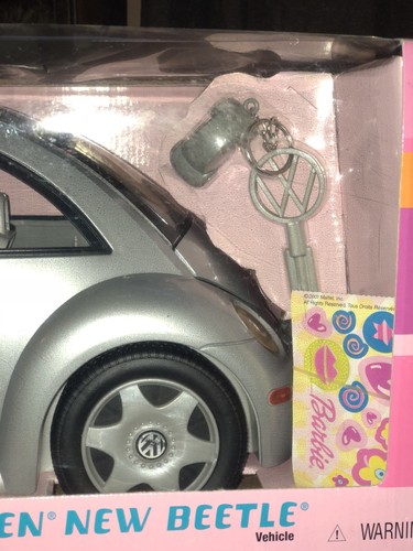 Silver Barbie Volkswagen New Beetle Bug- Year 2001 - Mattel - New In Box!