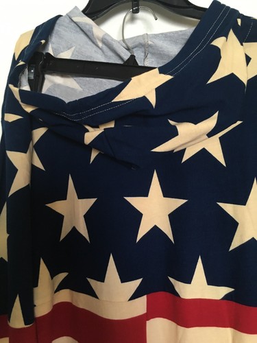 American Flag Under Disguise Mens One Piece Pajama Jumpsuit L/XL Embroidered NEW