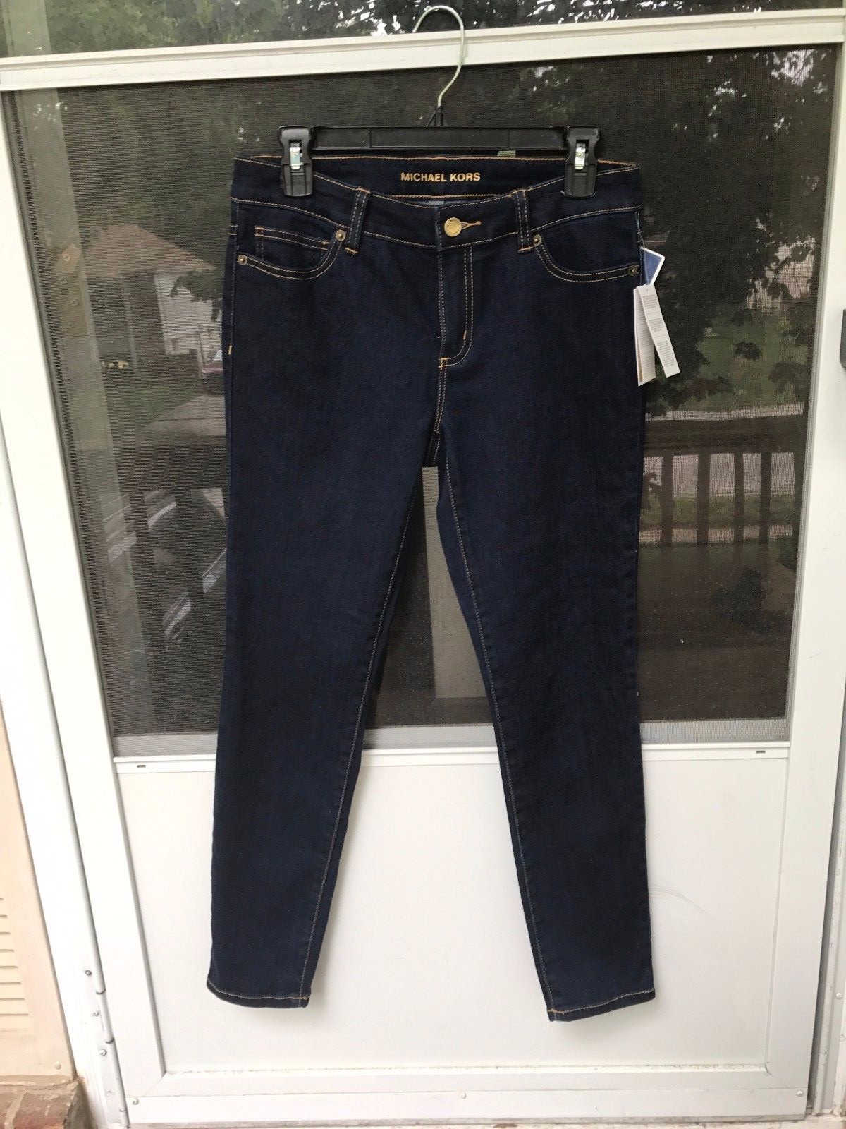 Michael Kors Skinny Jeans Womens Wash Zip Front Pockets