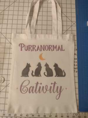 Halloween, witch, Goth Black Cat themed customized tote bag 