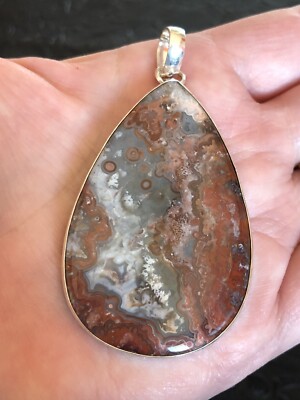 Huge Red Agate Teardrop 2.5  Pendant