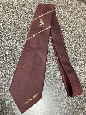 John Webster Tie Maroon Gold Stripe Men Size One Size Vintage 1983 Collectible