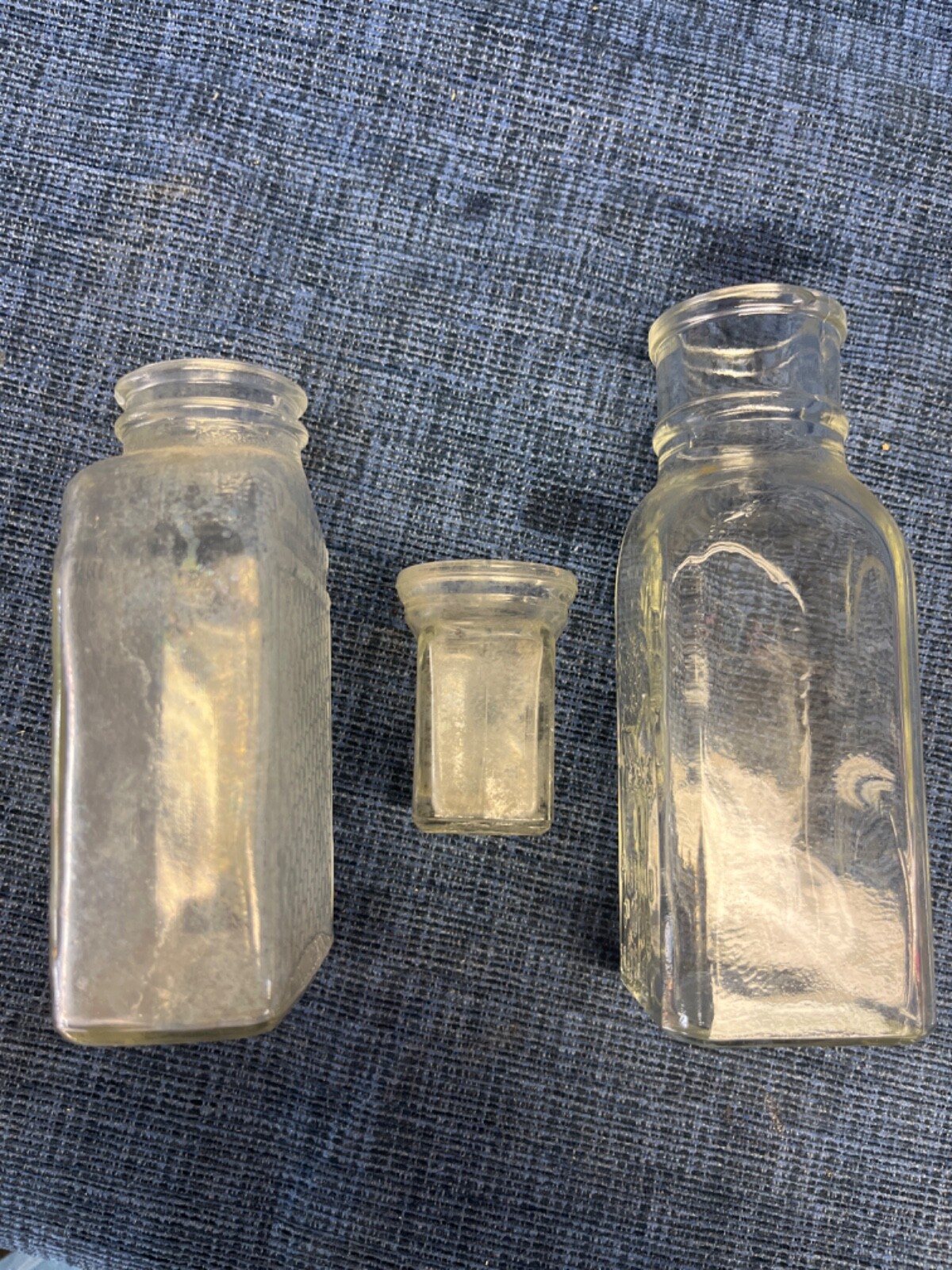(3) Vintage Lake Shore Honey Honey Jar Embossed Honeycomb
