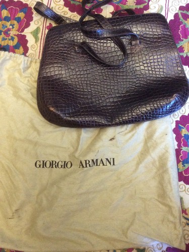 Giorgio Armani Vintage Crocodile Embossed Shoulder Bag | eBay
