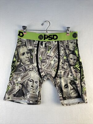 PSD Underwear Men's Dead Presidents Money Boxer Briefs NWOT New Size Large