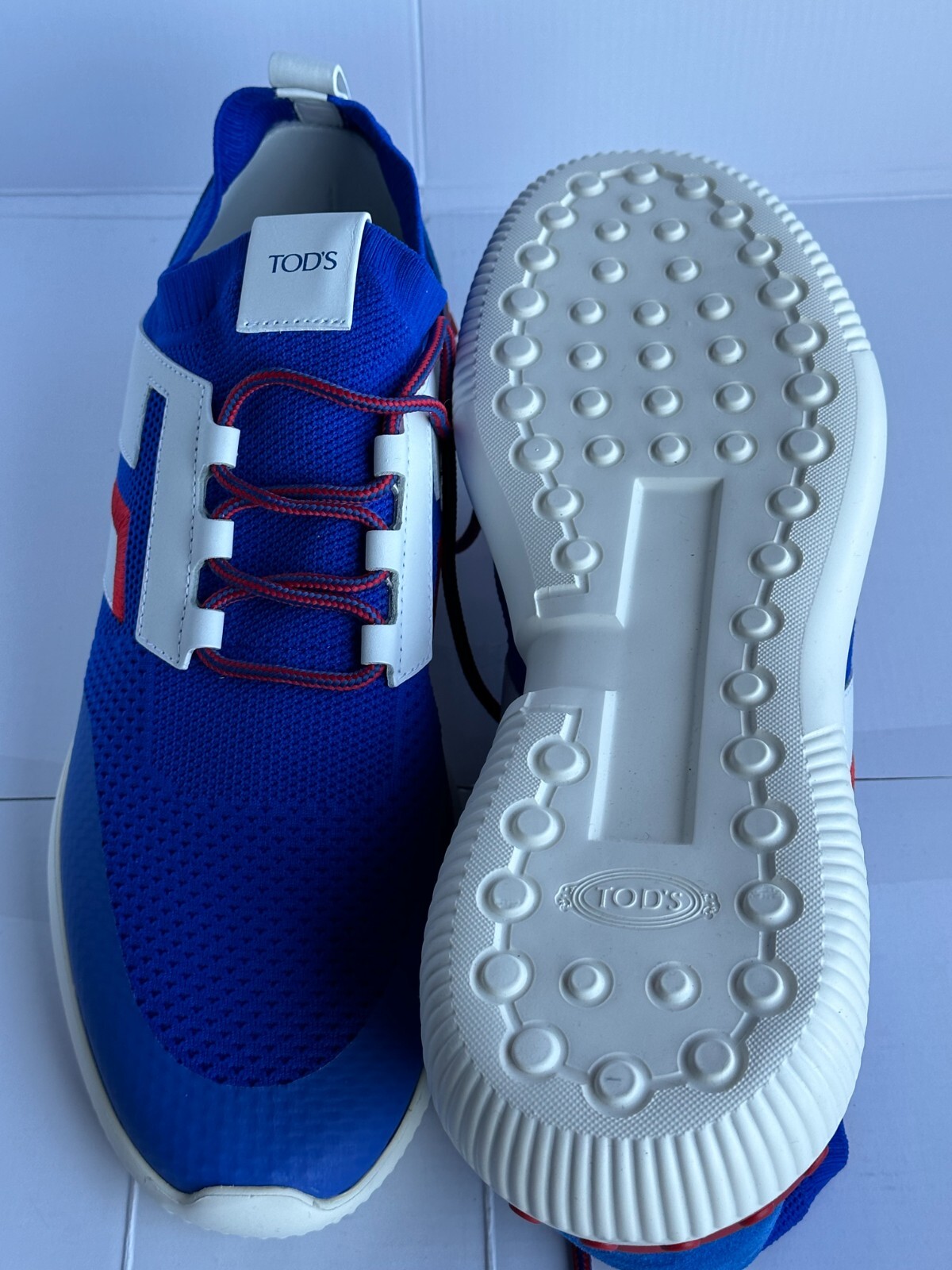 Pre-owned Tod's $875.00  No_code Men's Knit Tech Fabric & Leather Sneakers Size 10us/43eu In Multicolor