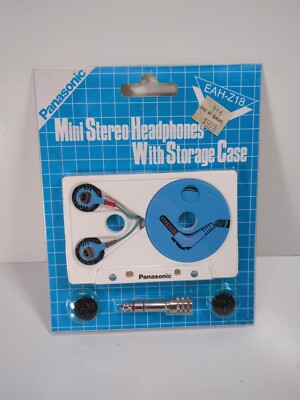 Vtg Panasonic EAH-Z18 Mini Stereo Headphones With Cassette Vtg Panasonic EAH-Z18 Mini Stereo Headphones With Cassette