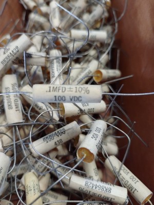 .1 mfd 100 VDC 10% Poly Fill Wrap Capacitor (NOS, New Old Stock)(QTY 10 ea)D73