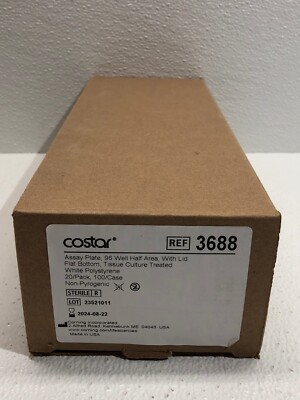 Corning Costar Assay Plate 96 Well Half Area w/Lid White 3688 20/Pk