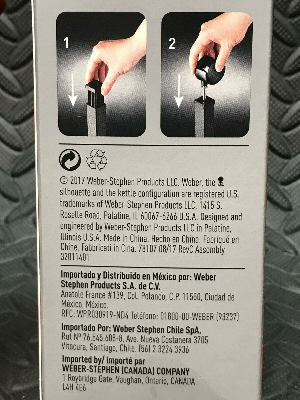 Weber BBQ Grill Replacement Caster Wheel Insert - Spirit, Genesis Silver & Gold