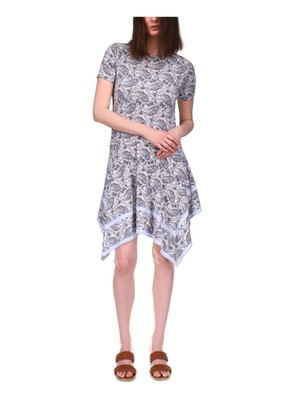 MICHAEL MICHAEL KORS Женский белый пуловер с подолом в виде носового платка, платье Petites S