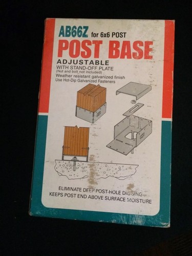 Simpson Strong-Tie AB66Z Stand Off Post Base For 6 x 6 (QTY=2)  NOS  NIB