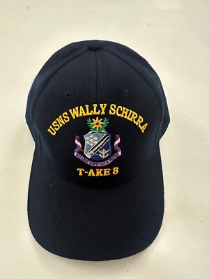 The Corps USNS Wally Schirra T-AKE 8 Logo Blue Baseball Cap Hat One Size