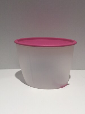 Tupperware FIFO Storage Container Dry Food Keeper Cereal Keeper 7 Cups Pink Lid