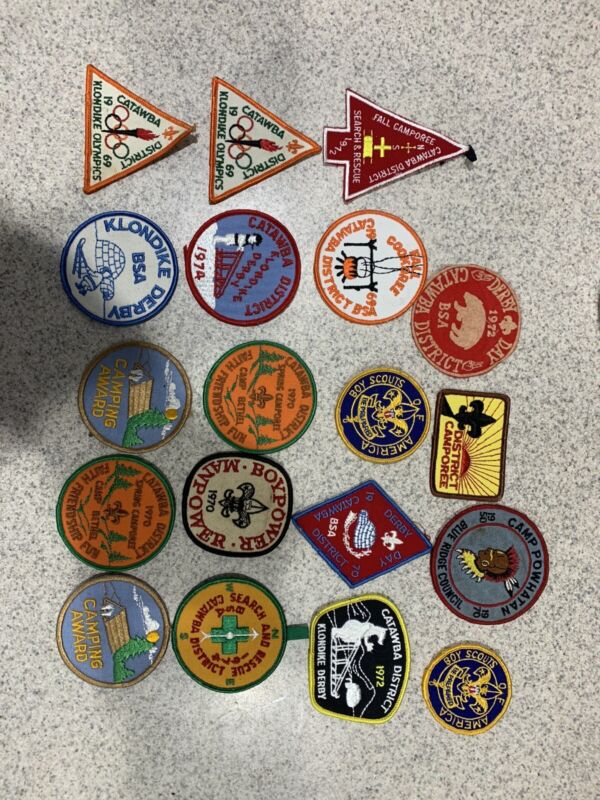 Vintage 1970’s Lot of Boys Scouts of America Patch Catawba District/ Mixed Group