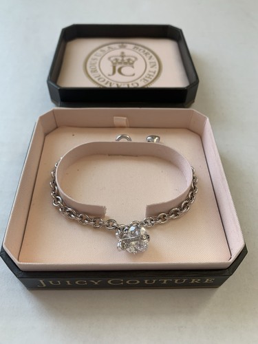 JUICY COUTURE Silver Plated Faceted Heart with Banner Wish