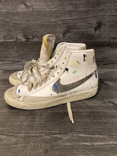 Size 8 Nike Blazer Mid 77 Paint Splatter | eBay