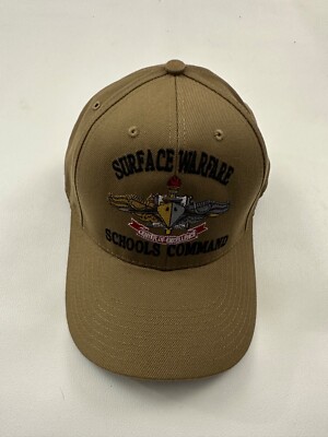 The Corps Surface Warfare Schools Command Logo Beige Baseball Cap Hat One Size