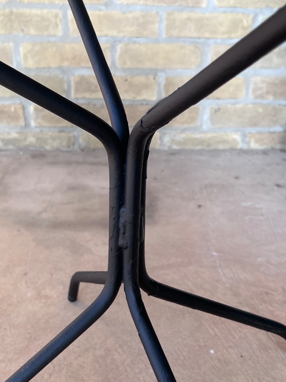Salterini Tempestini Wrought Iron Outdoor Patio Side End Table Woodard Vtg Mcm