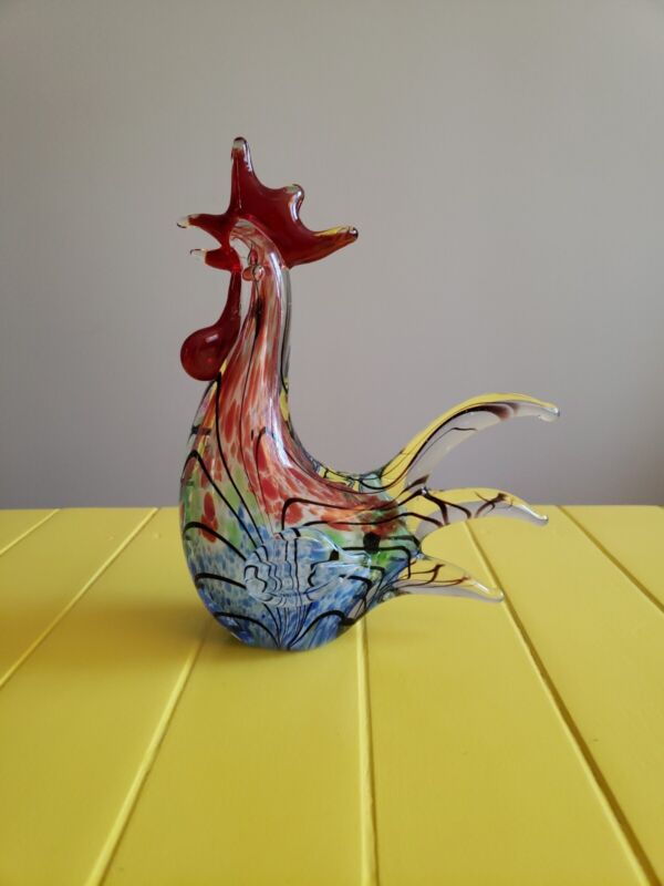 Glass Rooster Murano Styled