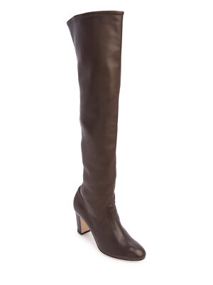 Pre-owned Maiyet Women's Vivien Stretch Over The Knee Leather Boots $1,295 In Chocolate