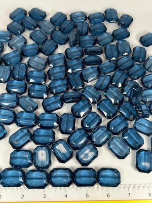 30mm Beads 1 LB Acrylic Gems Rectangle Jewel Beads Acrylic Plastic 100+ Beads