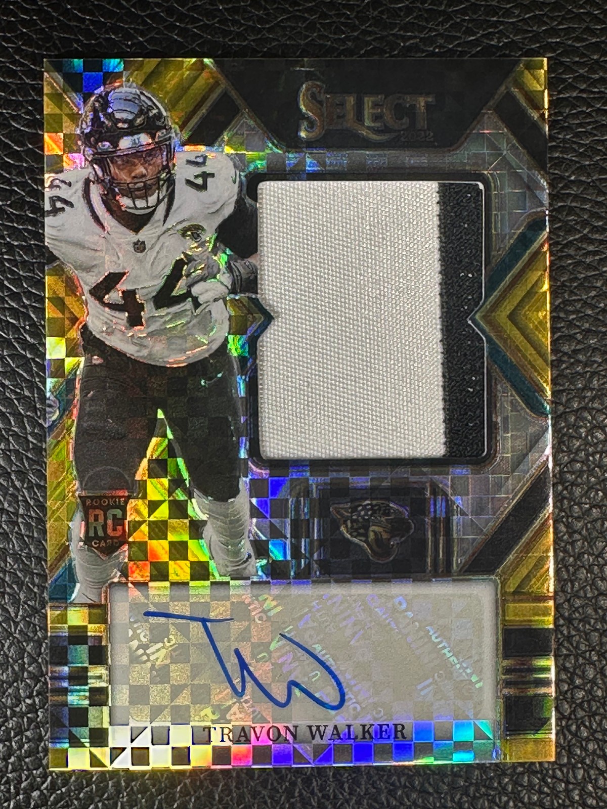 2023 Panini Select Gold Power Prizm RPA Travon Walker 9/10 Auto Patch RC Rookie