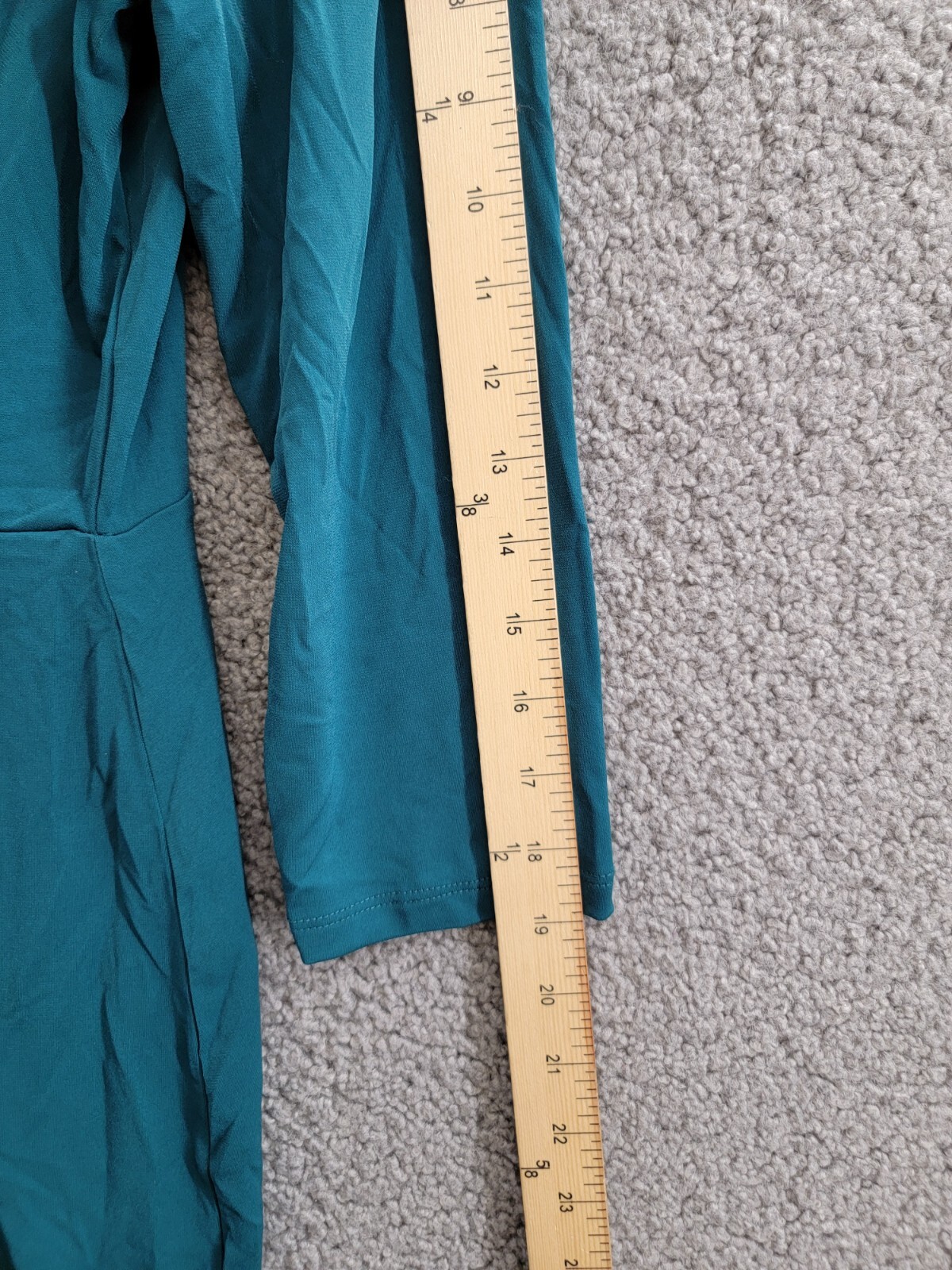 Charter Club Faux-Wrap Dress Women's L Deep Pine Surplice Neck 3/4 Sleeve - Picture 5 of 16