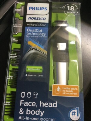 Philips Norelco Multigroomer All-in-One Trimmer Series 5000, 18 Piece Mens Groom