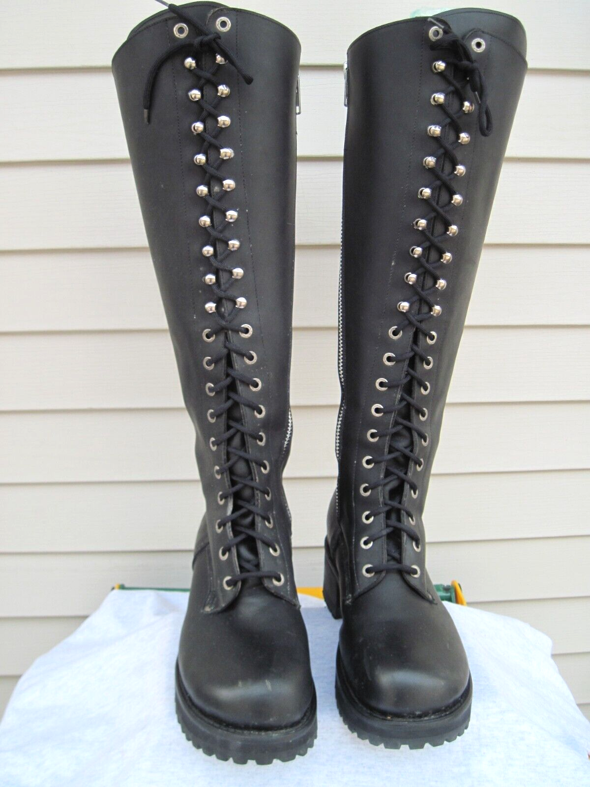 Vintage Muro Black Leather Lineman Lace Up 20