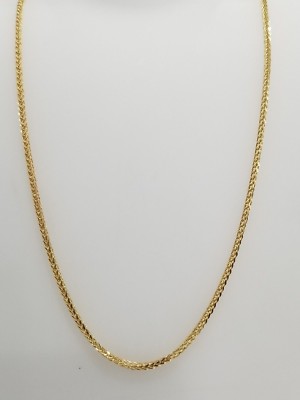 Pre-owned Franco Real 10k Yellow Gold Wheat  Link Necklace Chain 1.5 Mm 24 " Inch Unisex