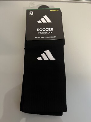 Adidas Metro Soccer Socks Black Arch Ankle Compression Men s Size Medium