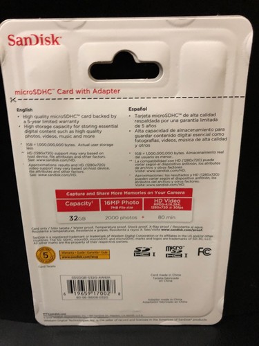 ***NEW*** microSDHC Card WITH Adapter 32GB