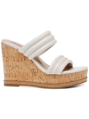 

STEVE MADDEN Женские босоножки на танкетке без шнуровки на каблуке цвета слоновой кости 1-1/2 дюйма, 6 м, Цвет слоновой кости, WIPE01S1