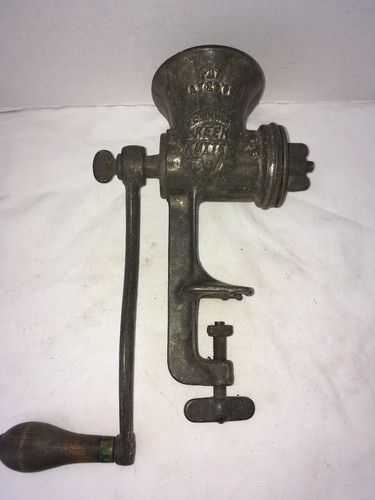 Vintage Keen Kutter KK12 Meat Grinder E C Simmons Cranks Nicely USA Patina