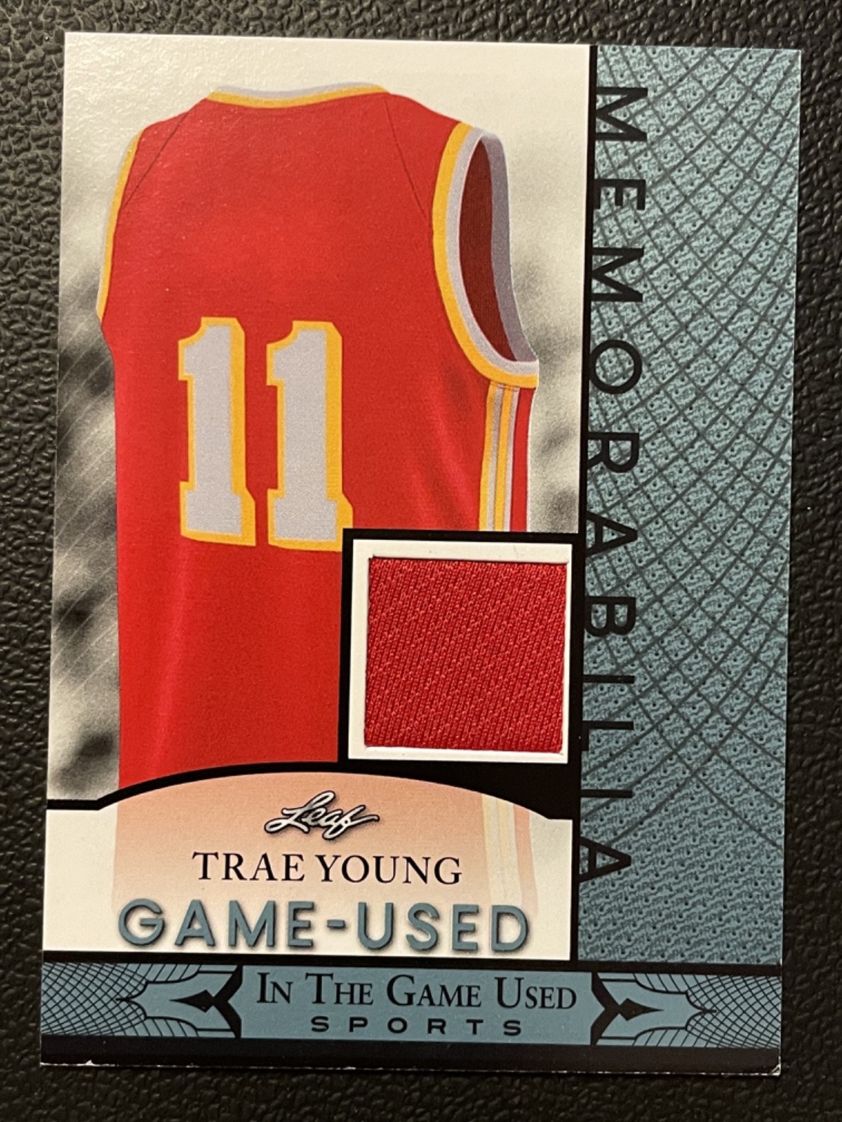 2024 Leaf In The Game Used Memorabilia Blue Trae Young Jersey