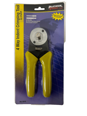 New Platinum Tools 13015 4 Way, 12 Point Indent Crimp Tool Clamshell