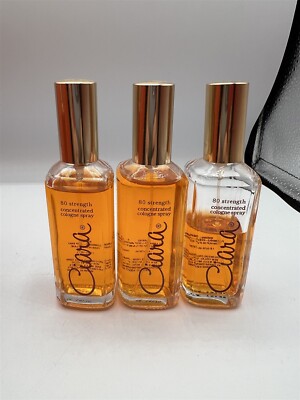 LOT OF 3 CIARA 80 STRENGTH CONCENTRATED COLOGNE SPRAY 1 OZ BOTTLE