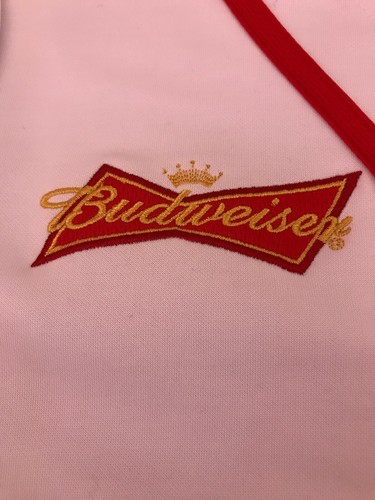Budweiser Girls Button Front Accent Mini Dress Costume Women's Size Medium White