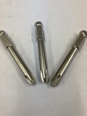 #4 x 3 1/2 PHILLIPS DRIVER BITS APEX BRAND SET OF 3 NICKEL PLATED