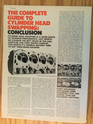 ENG310 Article Engine THE COMPLETE GUIDE TO CYLINDER HEAD SWAPPING Feb 1973 4 pg